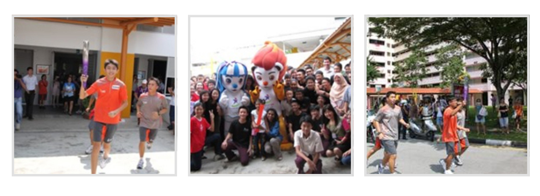 Photo collage of 2010 the Torch relay of Inaugural Youth Olympic Games